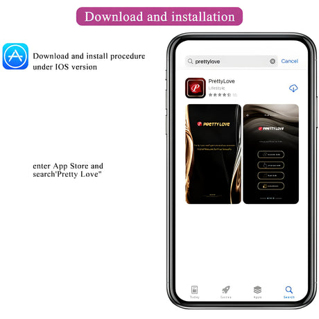 Инструкция за iOS: в App Store се търси „Pretty Love“ и се изтегля приложението PrettyLove за вибратор Liam