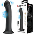 Черният вибратор Murray на Pretty Love с вендуза до кутията си, с надпис „Suction cup base“ и 12 функции