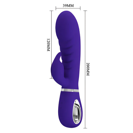 Вибратор Prescott Purple на Pretty Love в лилаво с размери: обща дължина 200 мм, работна част 120 мм, диаметър 39 мм