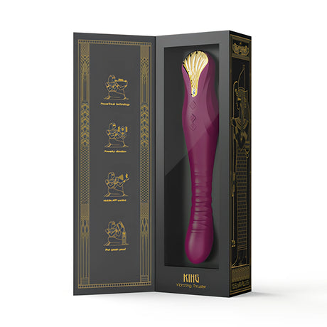 Вибратор Пулсатор King с кристал Swarovski Velvet Purple – снимка 2