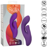 Вибратор Stella Dual Pleaser в лилав цвят до кутията си, с икони за 12 функции, два мотора, силикон, пътническо заключване, водоустойчивост, USB зареждане и 1 година гаранция