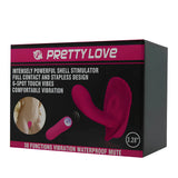 Черна кутия на Pretty Love за вибратор Fancy Clam с розов вибратор във формата на мидена черупка и дистанционно, 30 функции, водоустойчив