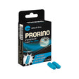 Черна кутия на PRORINO Potency caps for men от серия ero black line, с две сини капсули пред нея