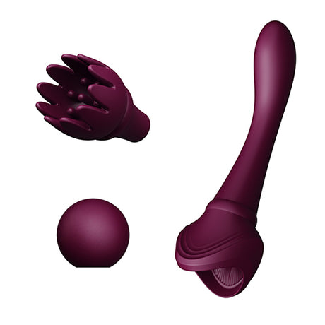 Вибратор Bess с 3 приставки Velvet Purple