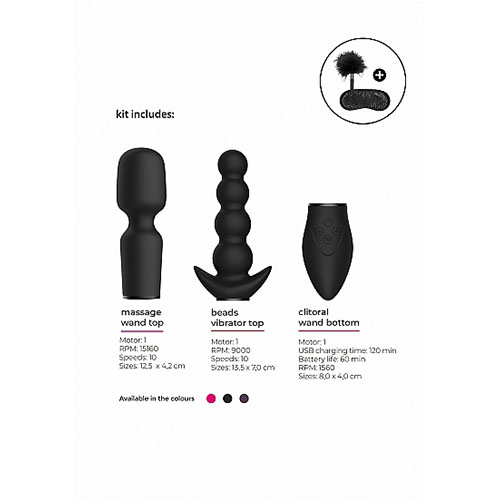 Комплект Вибратор и масажор Pleasure Kit No. 3 черен