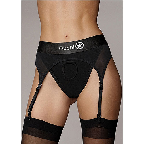 Strap-on thong with adjustable garters XS/S