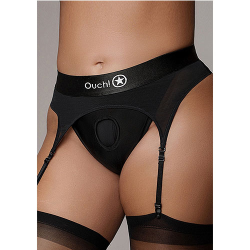 Strap-on thong with adjustable garters XS/S