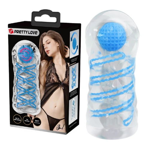 Мастурбатор Pretty Love с масажиращо топче Blue